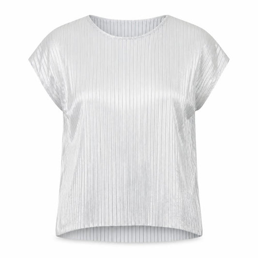 Apricot Womens Silver  Polyester Basic Blouse Size 10 Round Neck
