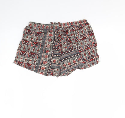Atmosphere Womens Multicoloured Geometric Polyester Culotte Shorts Size 12 L3 in Regular Drawstring