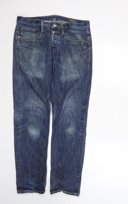 Mens UK Size 32 Peter Werth Regular Fit Straight Blue Jeans