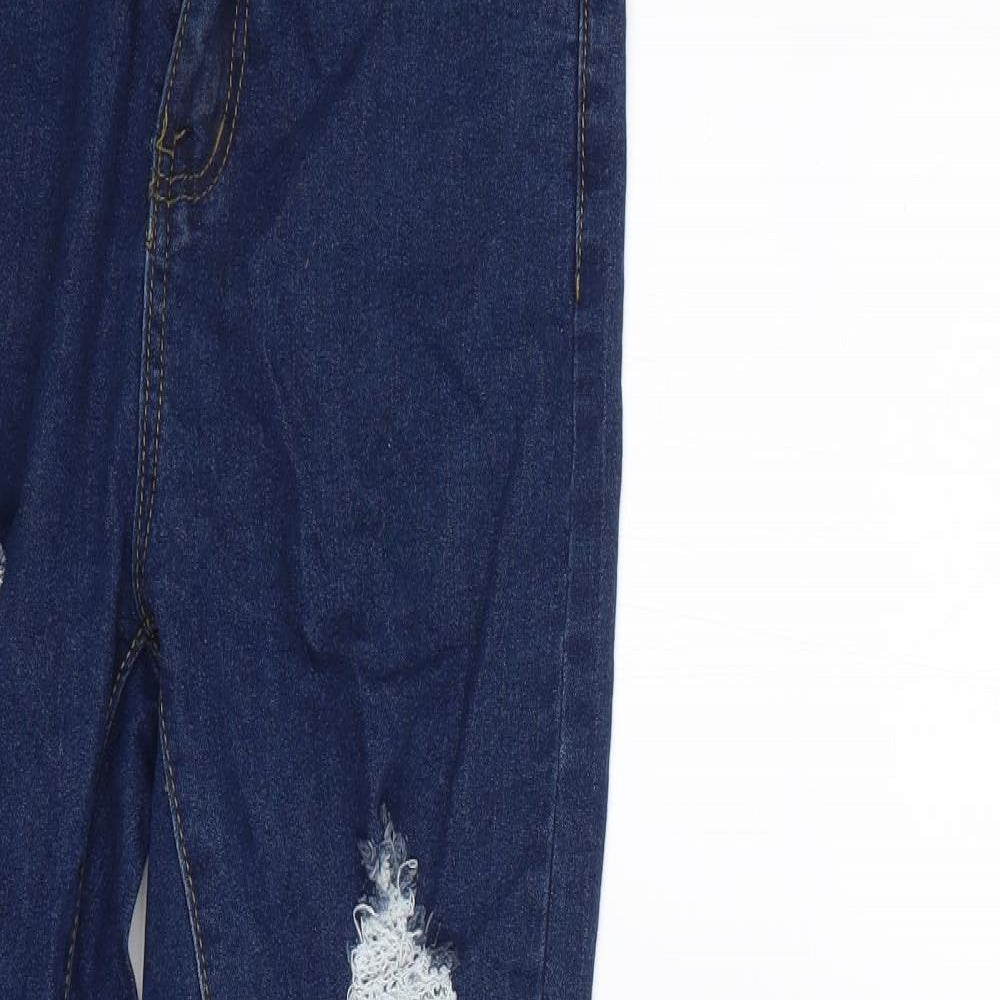 Boohoo Womens Blue  Cotton Skinny Jeans Size 6 L27 in Regular