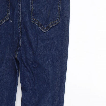 Boohoo Womens Blue  Cotton Skinny Jeans Size 6 L27 in Regular