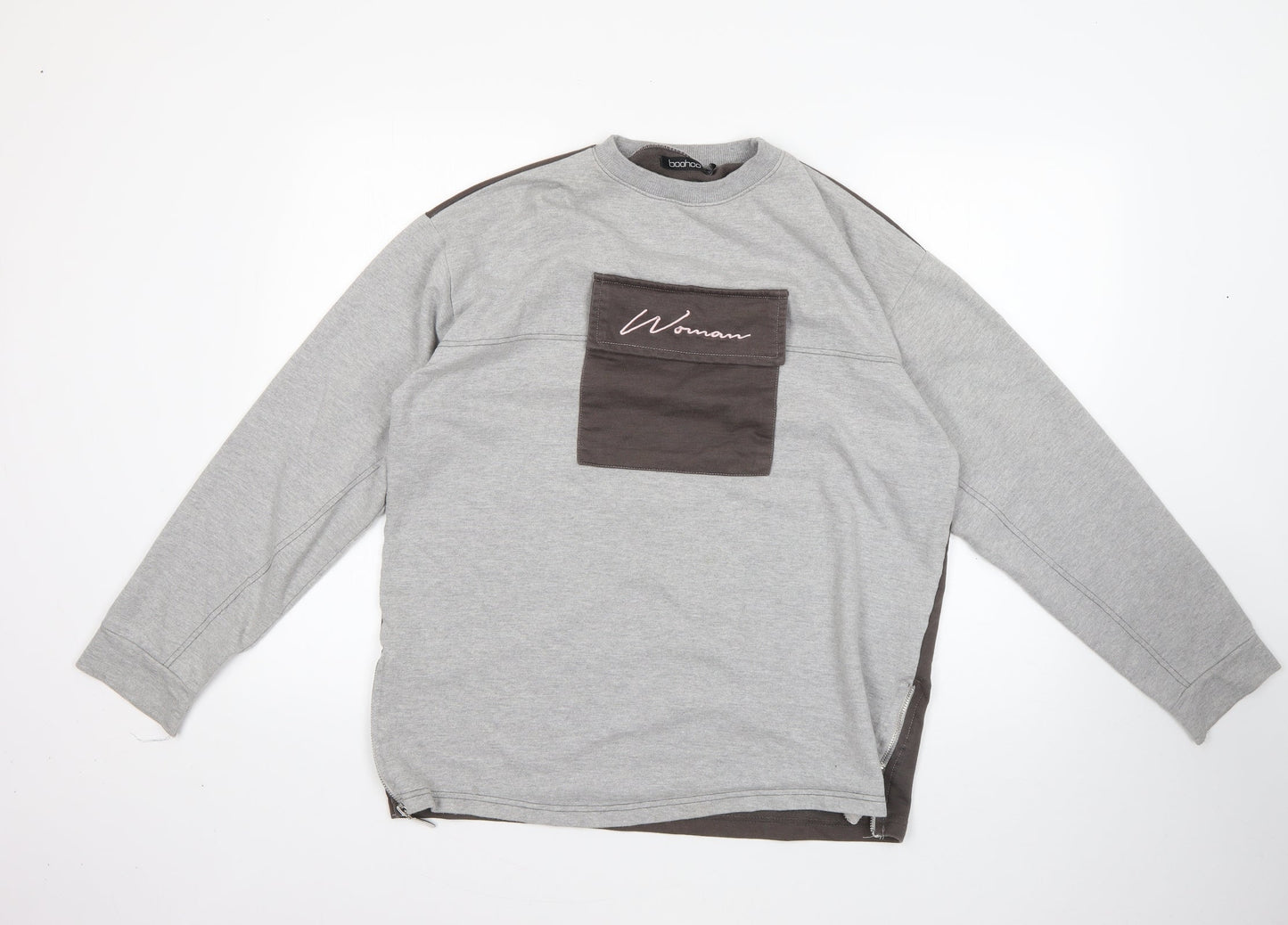 Boohoo Womens Multicoloured Round Neck  Cotton Pullover Jumper Size 14