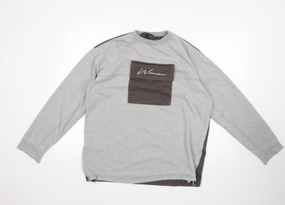 Boohoo Womens Multicoloured Round Neck  Cotton Pullover Jumper Size 14