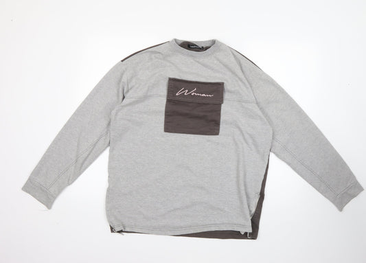 Boohoo Womens Multicoloured Round Neck  Cotton Pullover Jumper Size 14