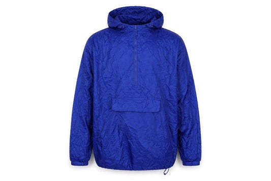 Front view of bagamac men’s blue rain coat coat, size S