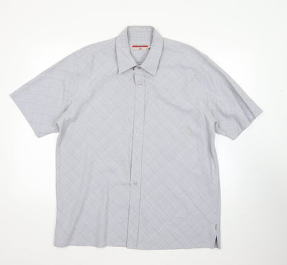 Mens UK Size L Lee Cooper Grey  Button-Up Short Sleeve Casual Shirt