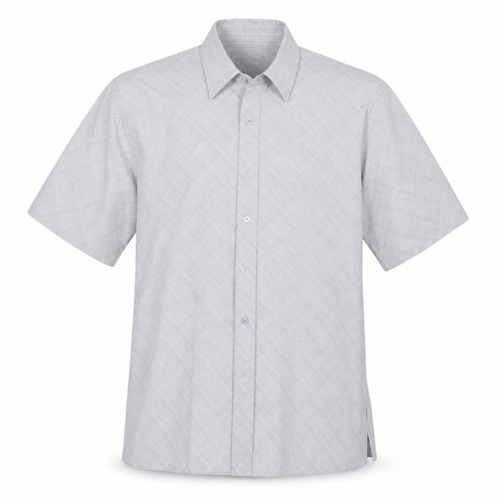 Mens UK Size L Lee Cooper Grey  Button-Up Short Sleeve Casual Shirt