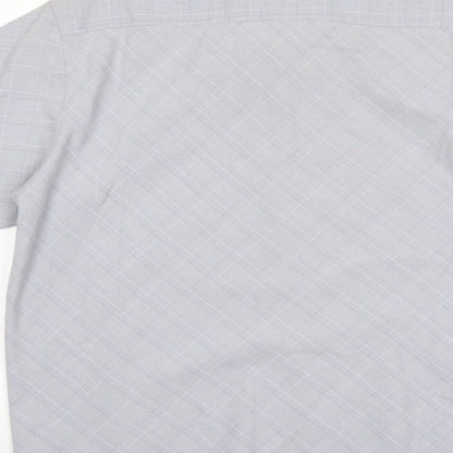 Mens UK Size L Lee Cooper Grey  Button-Up Short Sleeve Casual Shirt