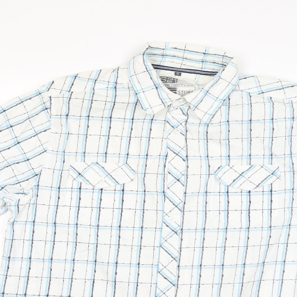 store twenty one Mens Multicoloured Check Cotton  Button-Up Size XL Collared