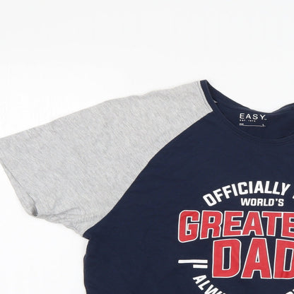 Matalan Mens Multicoloured  Cotton  T-Shirt Size L Round Neck