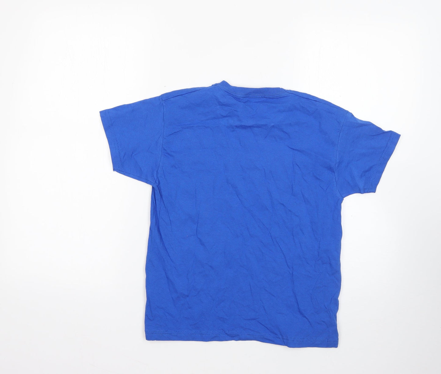 Fruit of the Loom Boys Blue  100% Cotton Basic T-Shirt Size 7-8 Years Round Neck  - nhs