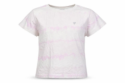 Front view of Matalan girls’ multicoloured geometric 100% cotton basic t-shirt, size 9, years round neck