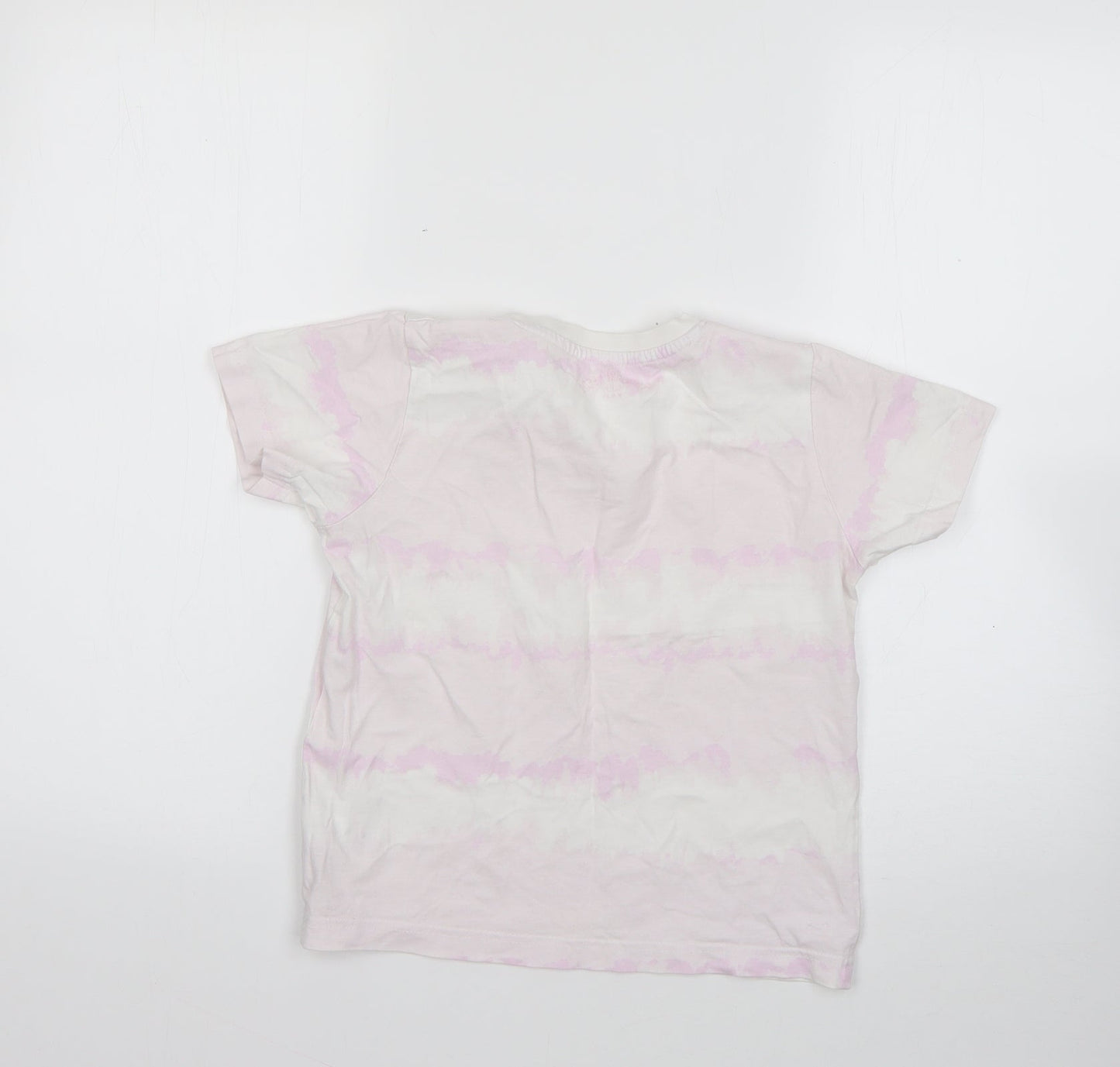 Matalan Girls Multicoloured Geometric 100% Cotton Basic T-Shirt Size 9 Years Round Neck