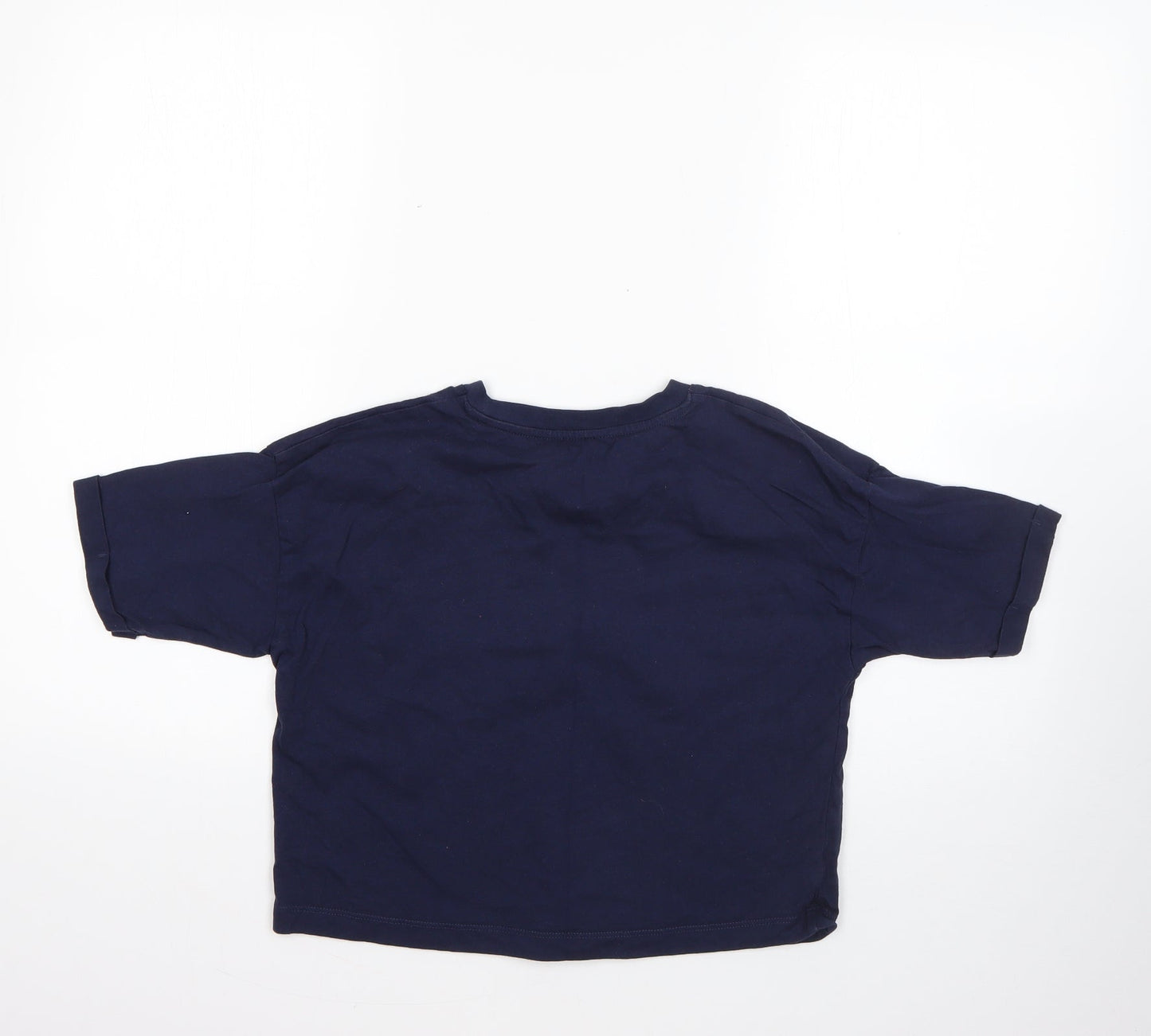 George Girls Blue  100% Cotton Basic T-Shirt Size 10-11 Years Round Neck