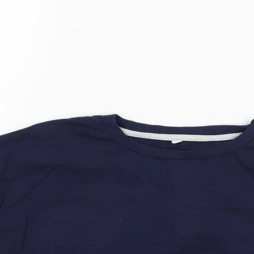 George Girls Blue  100% Cotton Basic T-Shirt Size 10-11 Years Round Neck