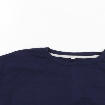 George Girls Blue  100% Cotton Basic T-Shirt Size 10-11 Years Round Neck