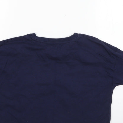 George Girls Blue  100% Cotton Basic T-Shirt Size 10-11 Years Round Neck