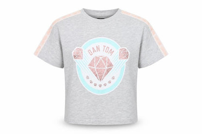 Front view of George girls’ multicoloured geometric polyester basic t-shirt, size 10-11, years round neck