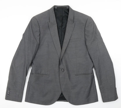 Mens UK Size 42 Topman Regular Grey Suit Jacket