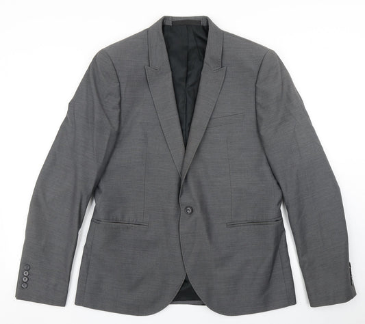 Mens UK Size 42 Topman Regular Grey Suit Jacket