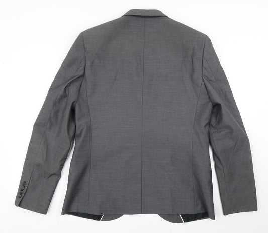 Mens UK Size 42 Topman Regular Grey Suit Jacket