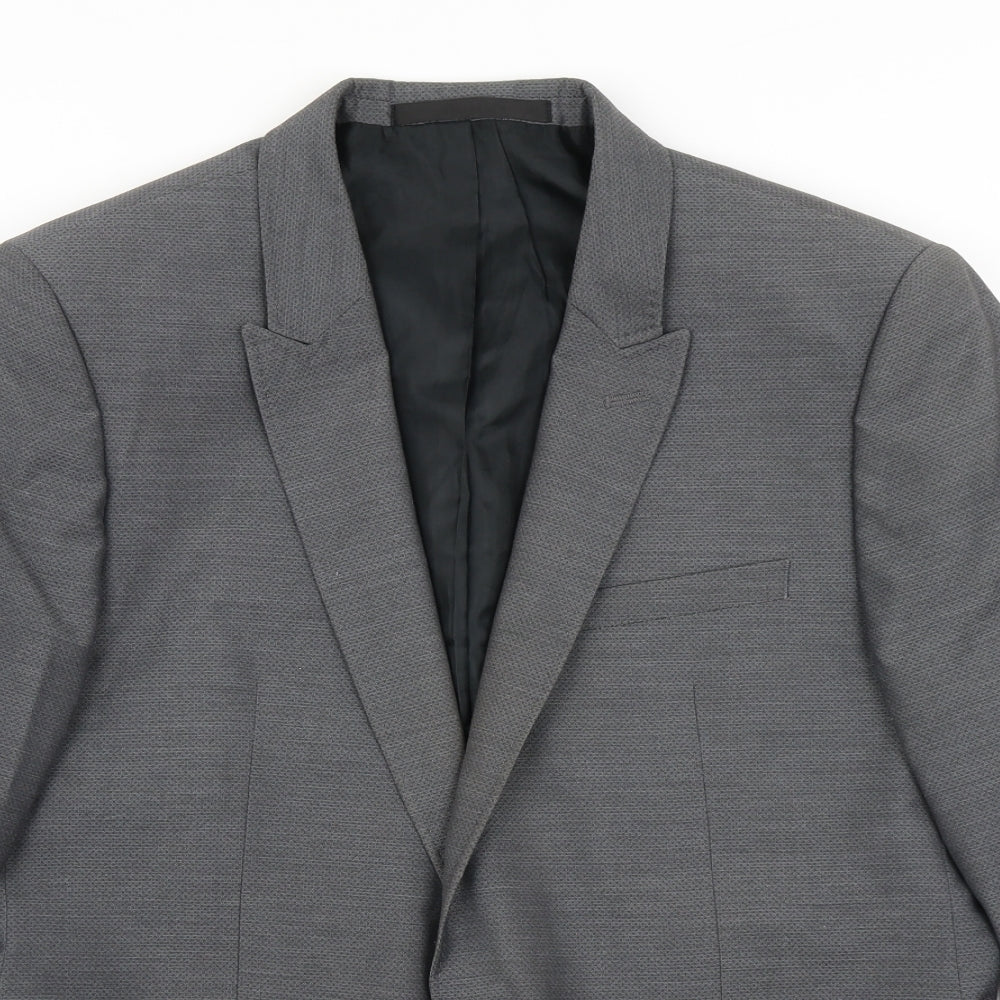 Mens UK Size 42 Topman Regular Grey Suit Jacket