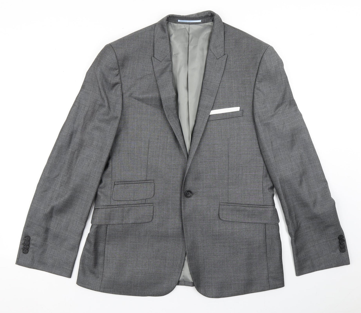 Mens UK Size 38 Burton Regular Grey Suit Jacket