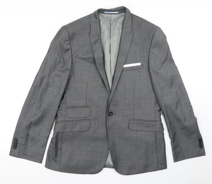 Mens UK Size 38 Burton Regular Grey Suit Jacket
