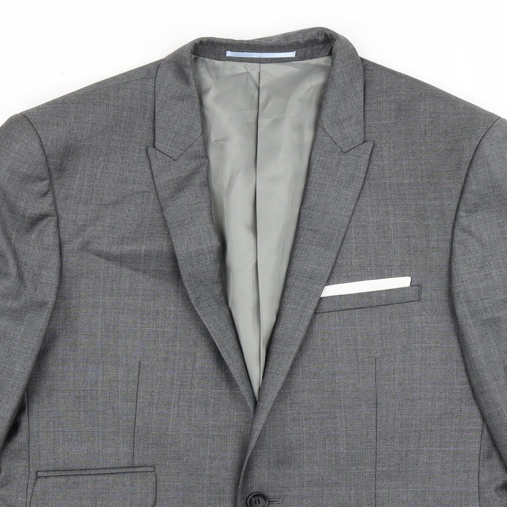 Mens UK Size 38 Burton Regular Grey Suit Jacket