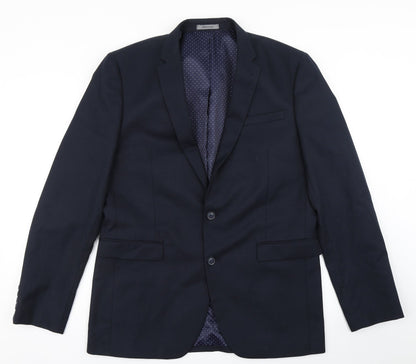 Cedar Wood State Mens Blue  Polyester Jacket Blazer Size 42
