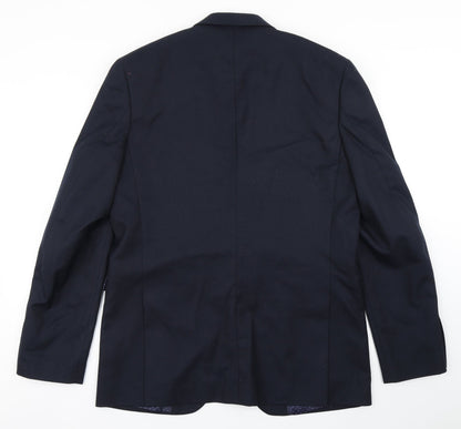 Cedar Wood State Mens Blue  Polyester Jacket Blazer Size 42