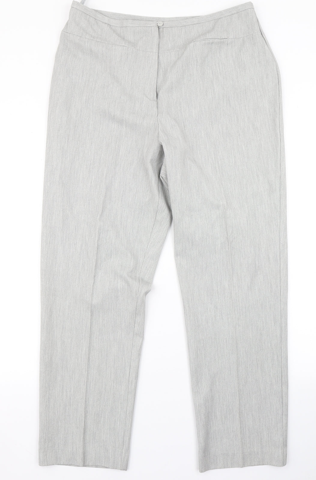 Womens UK Size 18 Agenda Regular Fit Dress Pants Silver Trousers