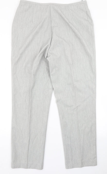 Womens UK Size 18 Agenda Regular Fit Dress Pants Silver Trousers
