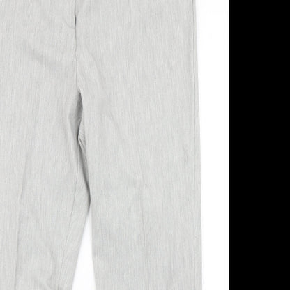 Womens UK Size 18 Agenda Regular Fit Dress Pants Silver Trousers