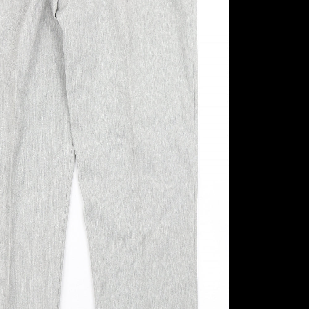 Womens UK Size 18 Agenda Regular Fit Dress Pants Silver Trousers