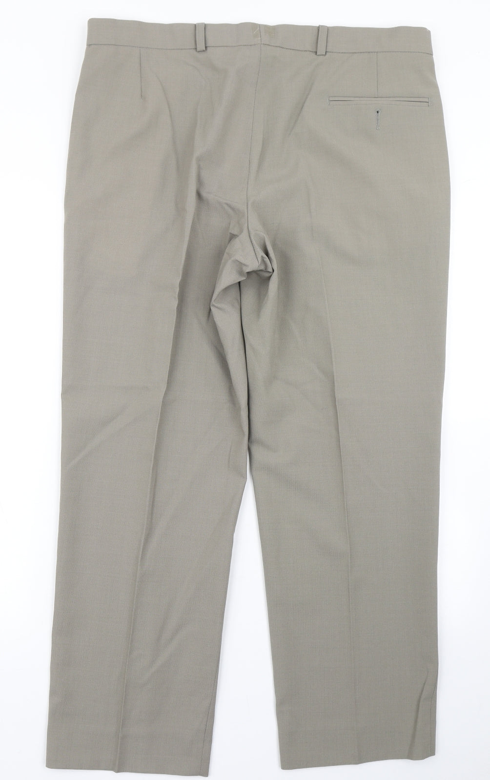 Marks & Spencer Mens Brown  Polyester Dress Pants Trousers Size 34 in L29 in Regular Hook & Eye