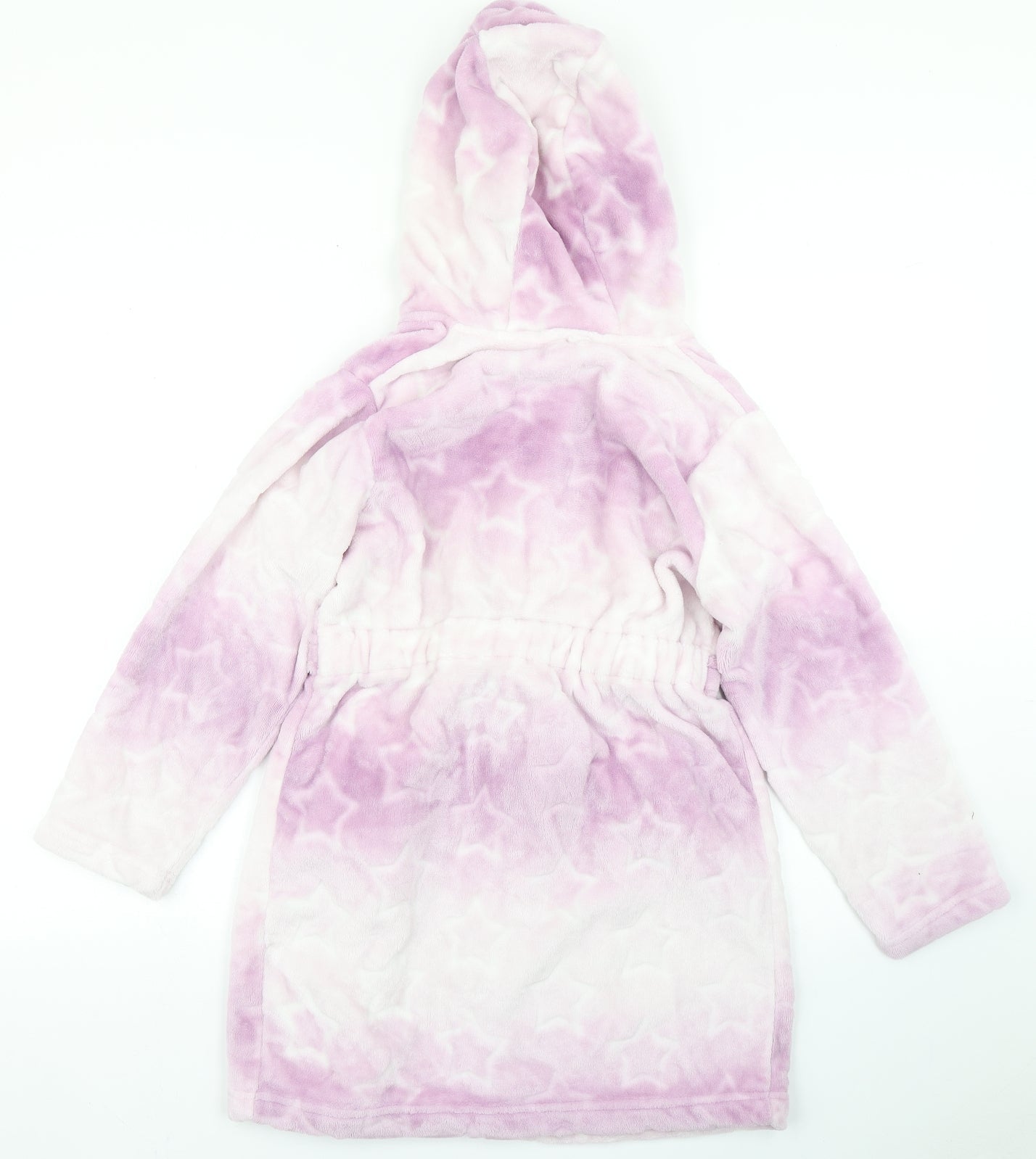Matalan Girls Purple Spotted Polyester Top Robe Size 11 Years  Tie - Ombre