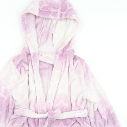 Matalan Girls Purple Spotted Polyester Top Robe Size 11 Years  Tie - Ombre