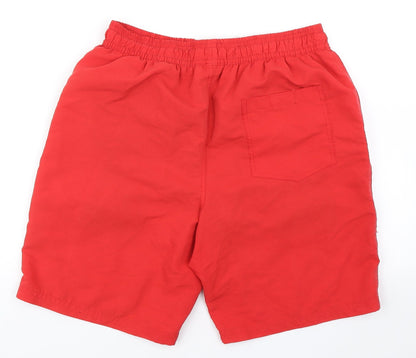 River Island Mens Red  Polyester Athletic Shorts Size S L6 in Regular Drawstring