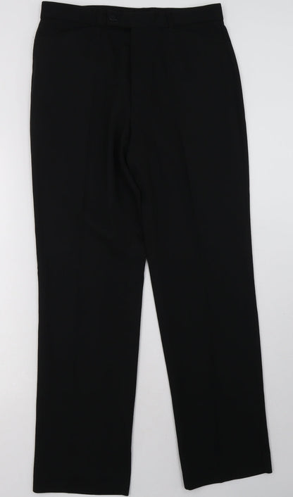 Preworn Mens Black  Polyester Capri Trousers Size 32 L32 in Regular Button