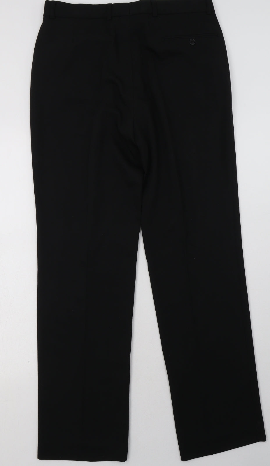 Preworn Mens Black  Polyester Capri Trousers Size 32 L32 in Regular Button