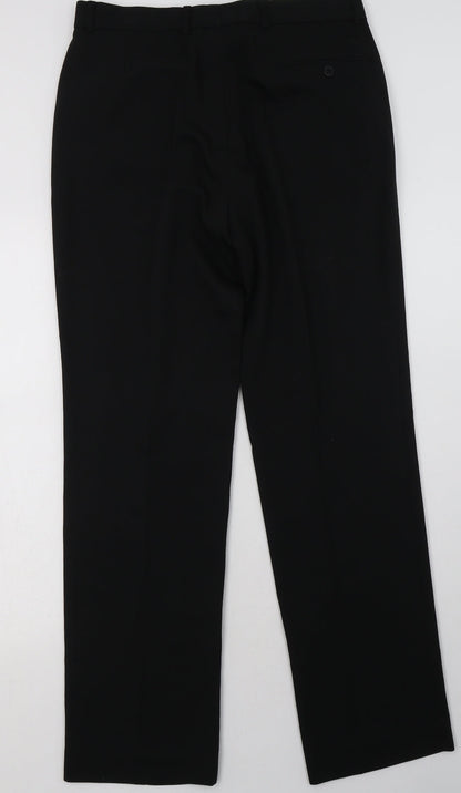 Preworn Mens Black  Polyester Capri Trousers Size 32 L32 in Regular Button
