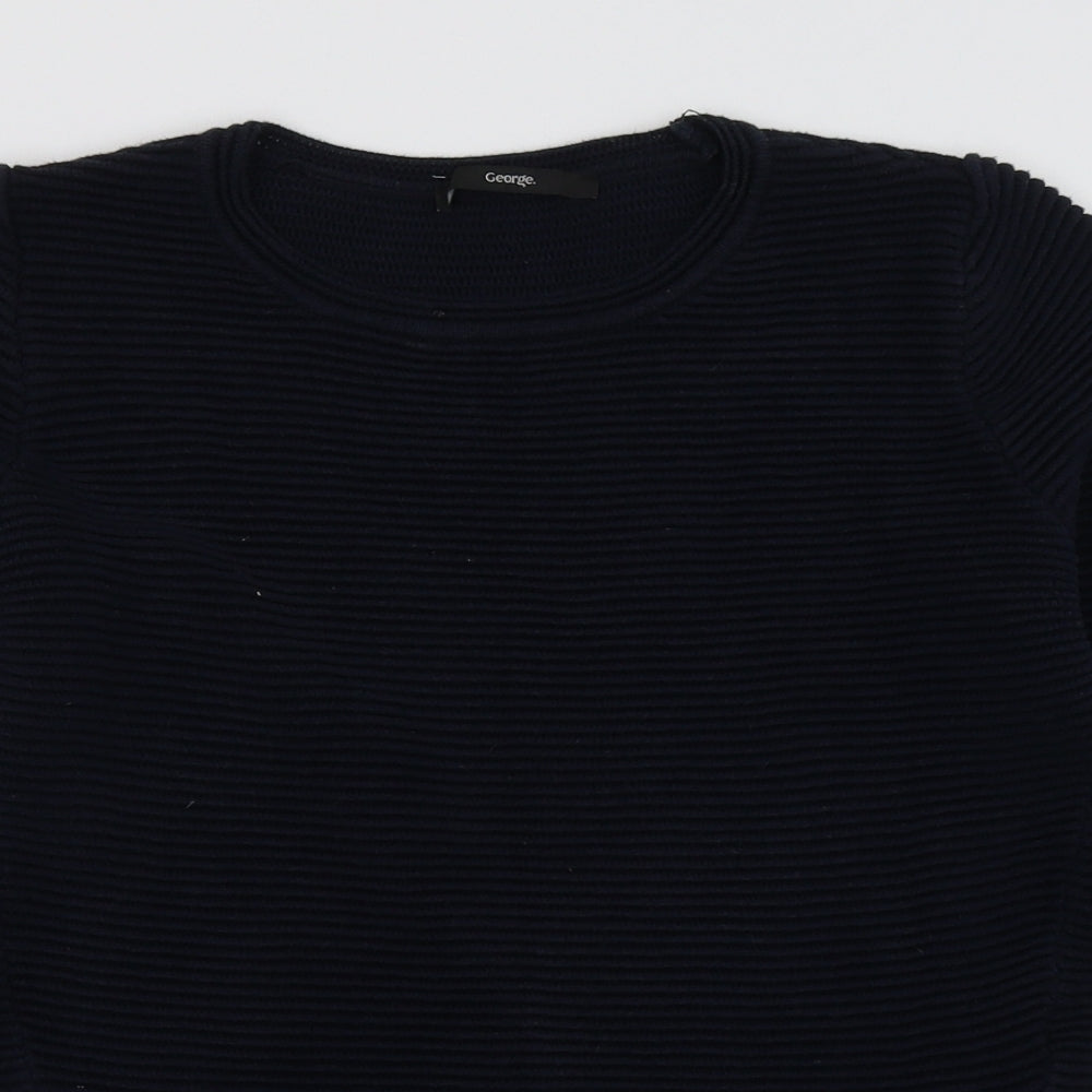 George Girls Blue  Cotton Pullover Sweatshirt Size 11-12 Years  Pullover - side zips