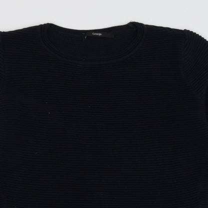 George Girls Blue  Cotton Pullover Sweatshirt Size 11-12 Years  Pullover - side zips