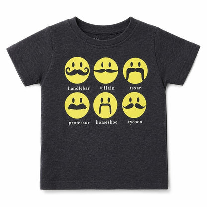 Front view of hullabaloo boys’ grey geometric cotton basic t-shirt, size 3-4, years crew neck pullover