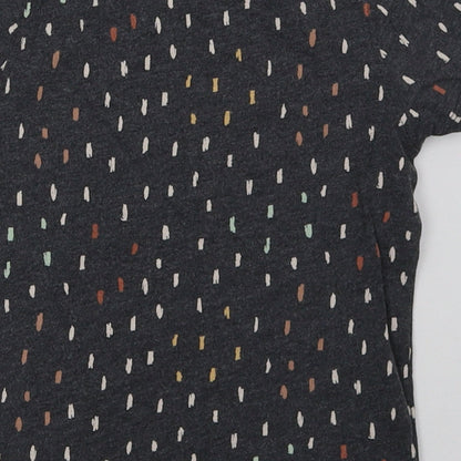 hullabaloo Girls Grey Polka Dot Cotton Basic T-Shirt Size 5-6 Years Crew Neck Pullover