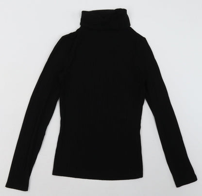 Additional front view of New Look women’s black polyester pullover sweatshirt, size UK 8, pullover