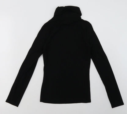 Back view of New Look women’s black polyester pullover sweatshirt, size UK 8, pullover