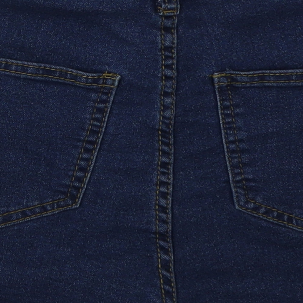 Boohoo Womens Blue  Cotton Hot Pants Shorts Size 8 L4 in Regular Button