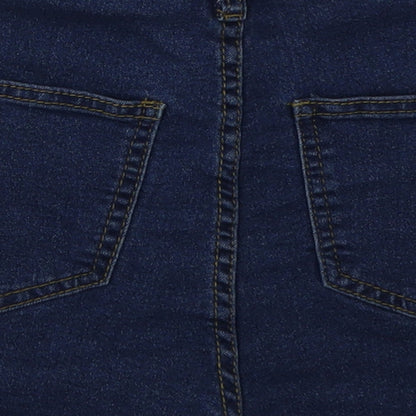 Boohoo Womens Blue  Cotton Hot Pants Shorts Size 8 L4 in Regular Button